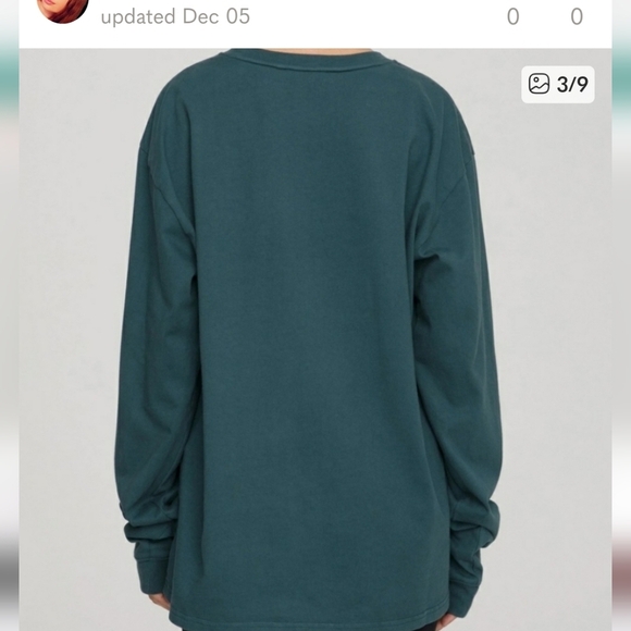 Good American Long Sleeve Tee Orion Blue Size 3/4 Crew Neck Cotton - Picture 9 of 11